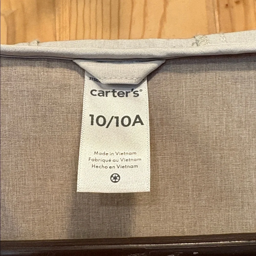 Carter's Light Gray Jacket  Black Trim 1/4 Zip Water Resistant Sz 10 kids